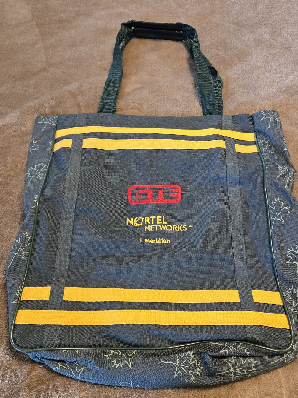 Vintage 1999 GTE Green and Yellow Logo Tote Bag